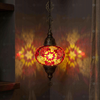 Red ruby red Turkish mosaic pendant light in styled room — handmade Moroccan pendant light (ENV DYN3008)