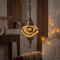 Amber warm amber Turkish mosaic pendant light in styled room — handmade Moroccan pendant light (ENV DYN3009)