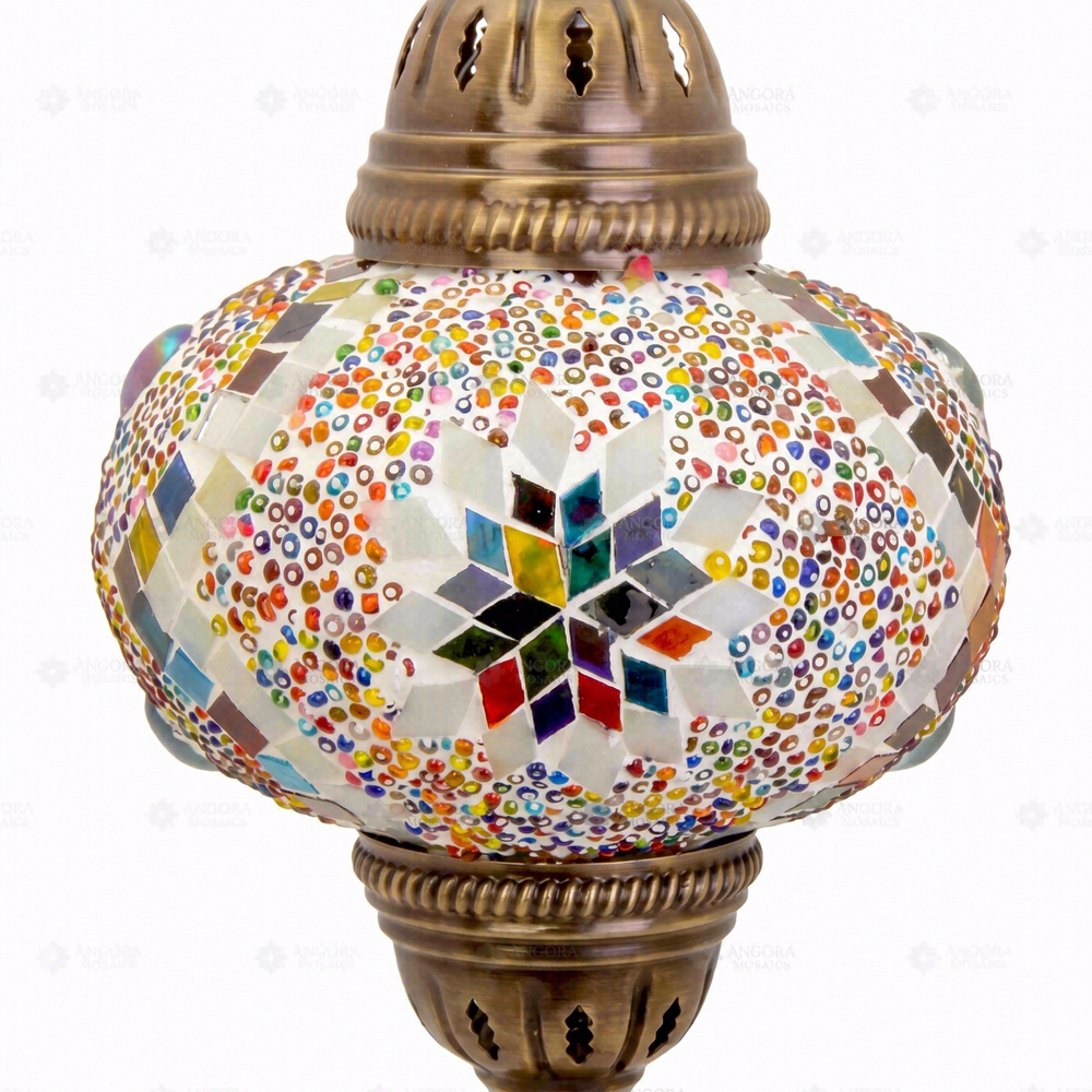 Multicolor Pendant Lamp, close-up of the mosaic glass
