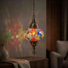 Multicolor multicolor jewel Turkish mosaic pendant light in styled room — handmade Moroccan pendant light (ENV DYN3012)