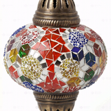 Close-up of Multicolor multicolor jewel mosaic glass globe pattern — pendant light (ENV DYN3012)