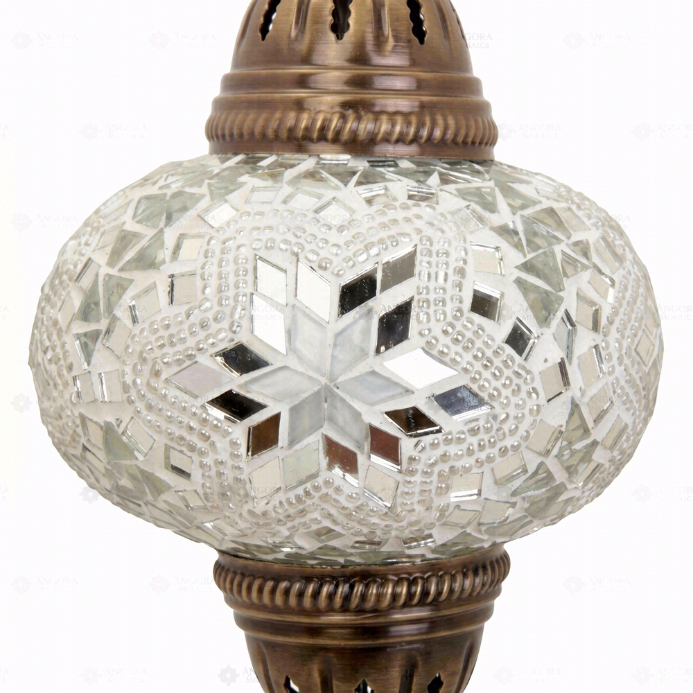White Pendant Lamp, close-up of the mosaic glass