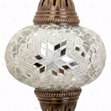 Close-up of White white glow mosaic glass globe pattern — pendant light (ENV DYN3015)