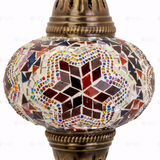 Close-up of Multicolor multicolor jewel mosaic glass globe pattern — pendant light (ENV DYN3017)