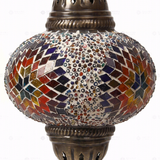 Close-up of Multicolor multicolor jewel mosaic glass globe pattern — pendant light (ENV DYN3018)