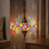 Multicolor multicolor jewel Turkish mosaic pendant light in styled room — handmade Moroccan pendant light (ENV DYN3024)