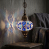 Blue blue jewel Turkish mosaic pendant light in styled room — handmade Moroccan pendant light (ENV DYN3028)
