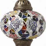 Close-up of Multicolor multicolor jewel mosaic glass globe pattern — pendant light (ENV DYN3029)