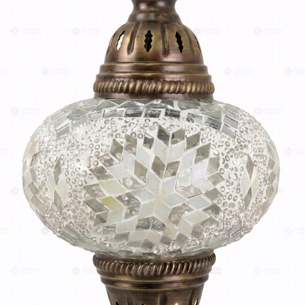 White Pendant Lamp, close-up of the mosaic glass