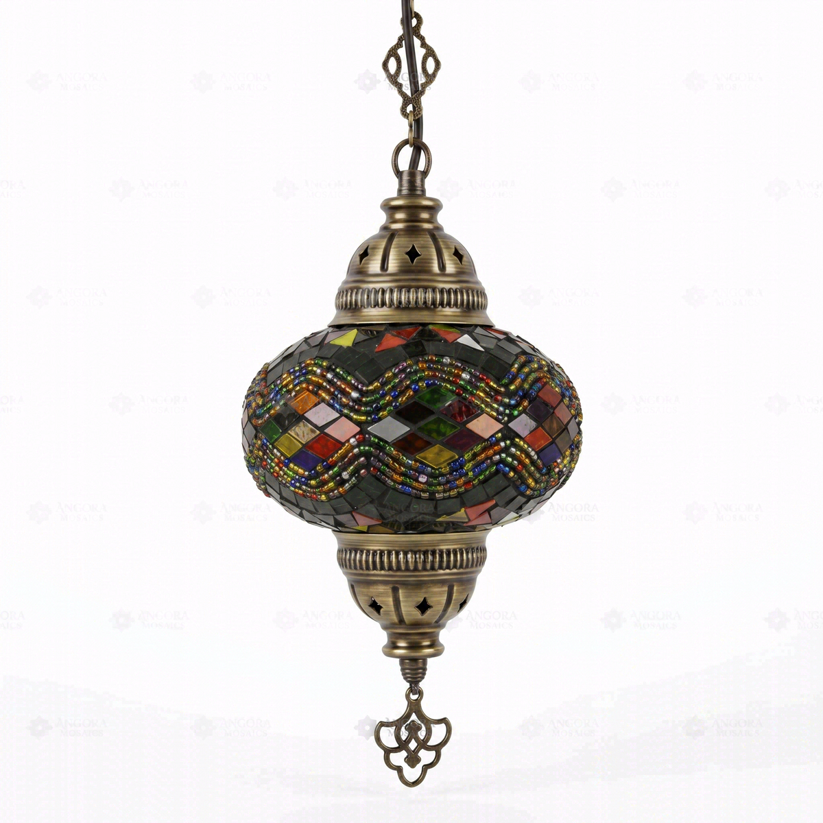 Multicolor Pendant Lamp, switched off, on a white background