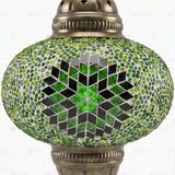 Close-up of Green green jewel mosaic glass globe pattern — pendant light (ENV DYN3048)