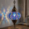 Blue blue jewel Turkish mosaic pendant light in styled room — handmade Moroccan pendant light (ENV DYN3053)