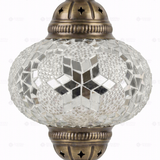 Close-up of White white glow mosaic glass globe pattern — pendant light (ENV DYN3054)