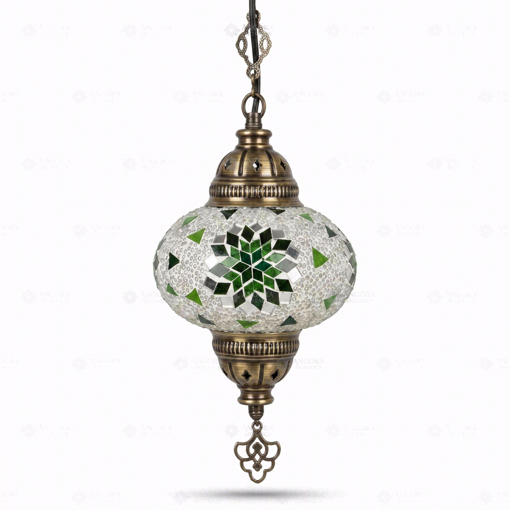 Green Star Pendant Lamp, on a white background