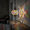 Multicolor multicolor jewel Turkish mosaic pendant light in styled room — handmade Moroccan pendant light (ENV DYN3060)