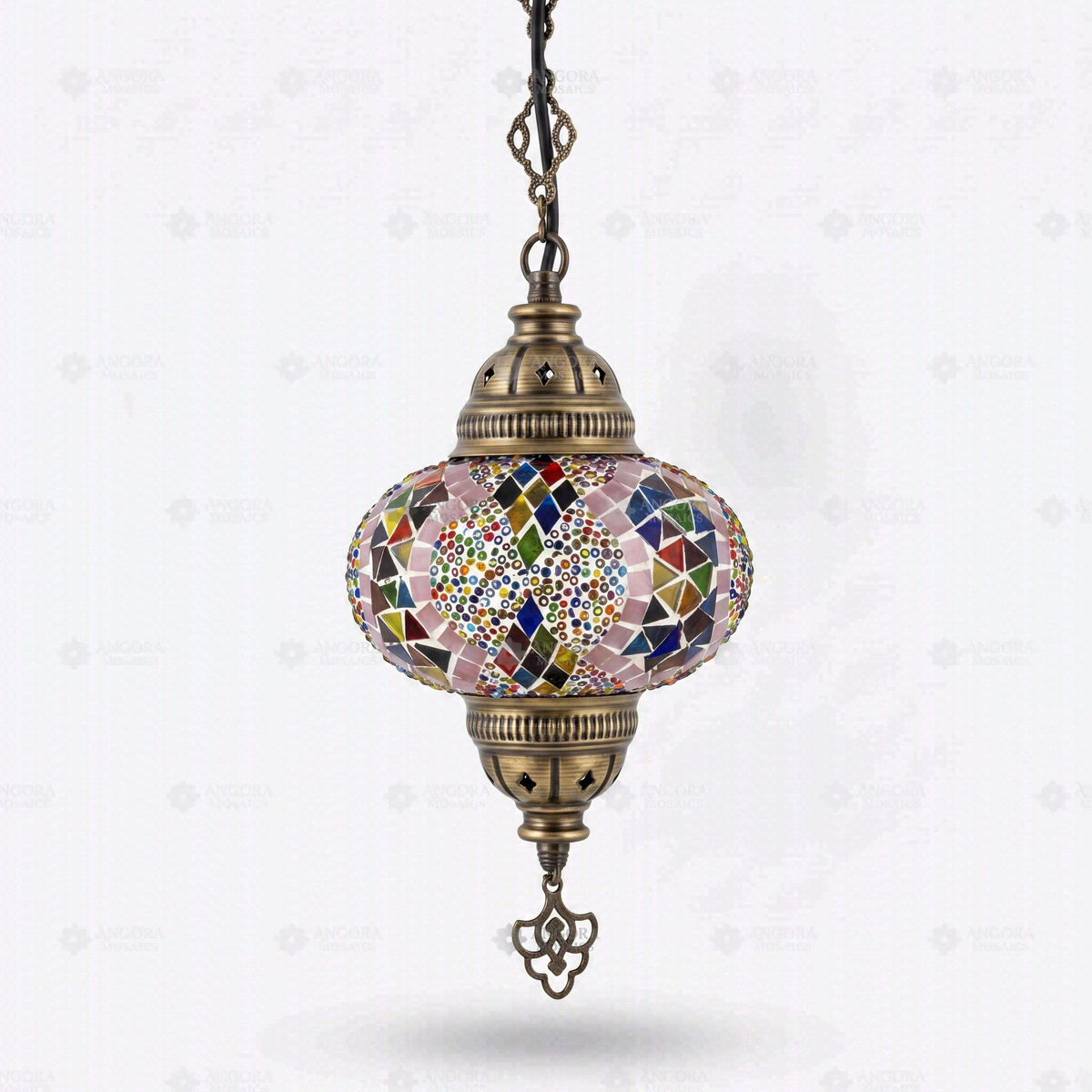 Multicolor Pendant Lamp, switched off, on a white background