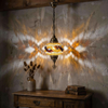 Amber warm amber Turkish mosaic pendant light in styled room — handmade Moroccan pendant light (ENV DYN3064)