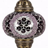 Close-up of Purple purple jewel mosaic glass globe pattern — pendant light (ENV DYN3087)