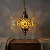 Amber warm amber Turkish mosaic pendant light in styled room — handmade Moroccan pendant light (ENV DYN3089)