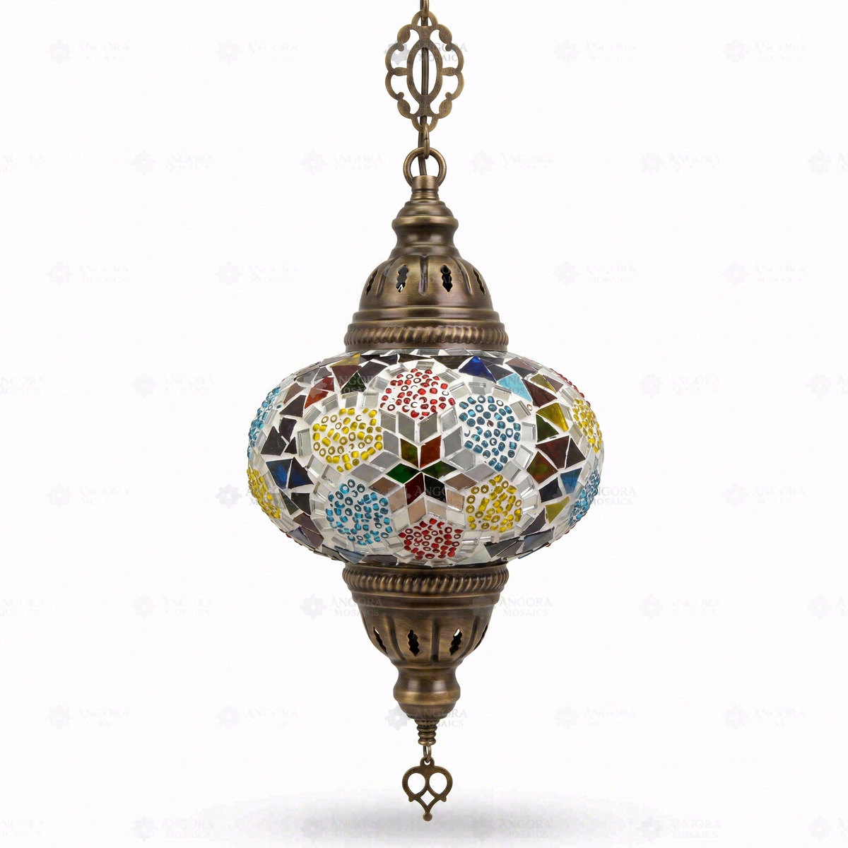 Multicolor Pendant Lamp, switched off, on a white background