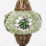 Close-up of Green green jewel mosaic glass globe pattern — pendant light (ENV DYN3096)