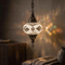 White white glow Turkish mosaic pendant light in styled room — handmade Moroccan pendant light (ENV DYN3098)