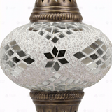 Close-up of White white glow mosaic glass globe pattern — pendant light (ENV DYN3098)