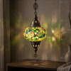 Green green jewel Turkish mosaic pendant light in styled room — handmade Moroccan pendant light (ENV DYN3100)