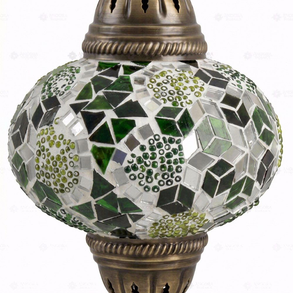 Green Pendant Lamp, close-up of the mosaic glass