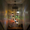 Multicolor multicolor jewel Turkish mosaic chandelier in styled room — handmade Moroccan chandelier (ENV HLZ10N3 (01-03-09-11-13-15-17-19-21-29))