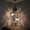 Cool Tones mixed cool Turkish mosaic chandelier in styled room — handmade Moroccan chandelier (ENV HLZ4N3 (3019X2-3043X2))
