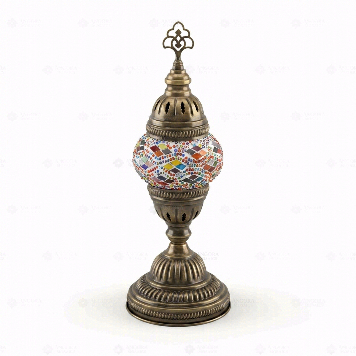Multicolor Classic Table Lamp, switched off, on a white background