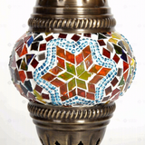 Close-up of Multicolor multicolor jewel mosaic glass globe pattern — table lamp (ENV MUN1042)