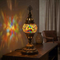 Multicolor multicolor jewel Turkish mosaic table lamp in styled room — handmade Moroccan table lamp (ENV MUN1061)