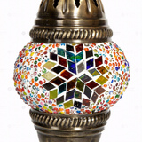 Close-up of Multicolor multicolor jewel mosaic glass globe pattern — table lamp (ENV MUN1061)