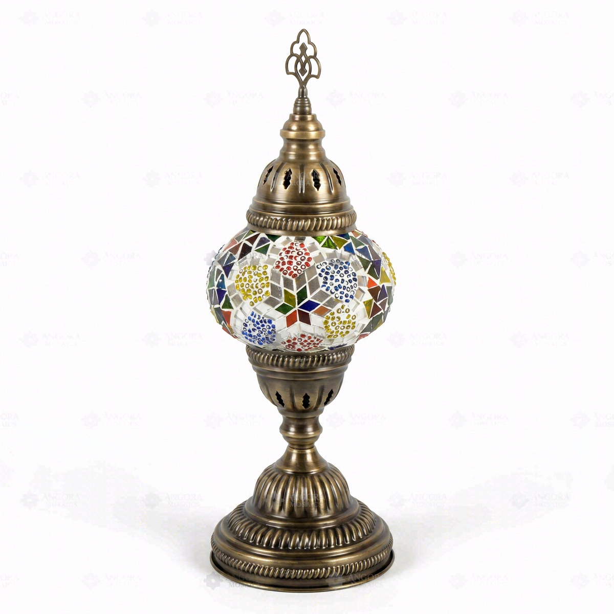 Multicolor Classic Table Lamp, switched off, on a white background