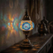 Blue blue jewel Turkish mosaic table lamp in styled room — handmade Moroccan table lamp (ENV MUN2010)