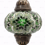 Close-up of Green green jewel mosaic glass globe pattern — table lamp (ENV MUN3003)