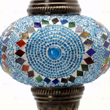 Close-up of Green green jewel mosaic glass globe pattern — table lamp (ENV MUN3006)