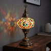 Multicolor multicolor jewel Turkish mosaic table lamp in styled room — handmade Moroccan table lamp (ENV MUN3010)