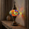 Multicolor multicolor jewel Turkish mosaic table lamp in styled room — handmade Moroccan table lamp (ENV MUN3012)