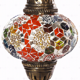 Close-up of Multicolor multicolor jewel mosaic glass globe pattern — table lamp (ENV MUN3012)