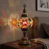 Multicolor multicolor jewel Turkish mosaic table lamp in styled room — handmade Moroccan table lamp (ENV MUN3017)