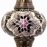 Close-up of Purple purple jewel mosaic glass globe pattern — table lamp (ENV MUN3019)