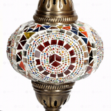 Close-up of Multicolor multicolor jewel mosaic glass globe pattern — table lamp (ENV MUN3021)