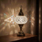 White white glow Turkish mosaic table lamp in styled room — handmade Moroccan table lamp (ENV MUN3023)