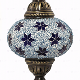 Close-up of Blue blue jewel mosaic glass globe pattern — table lamp (ENV MUN3027)