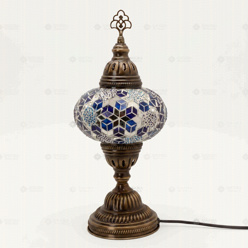 Blue Classic Table Lamp, on a white background