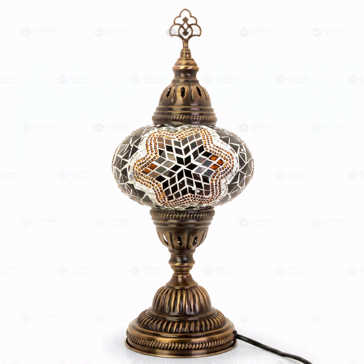 Amber Star Classic Table Lamp, switched off, on a white background