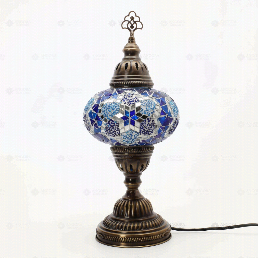 Blue Classic Table Lamp, on a white background